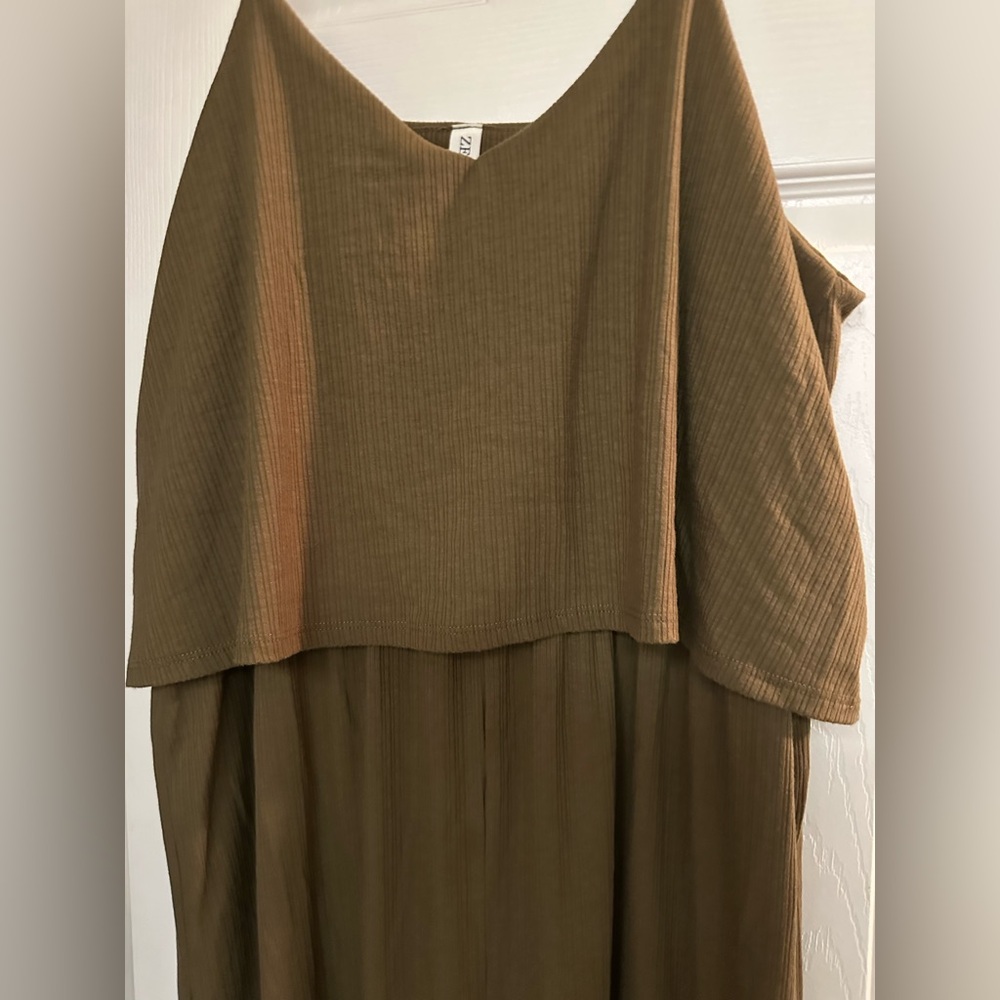 Olive green wide leg romper